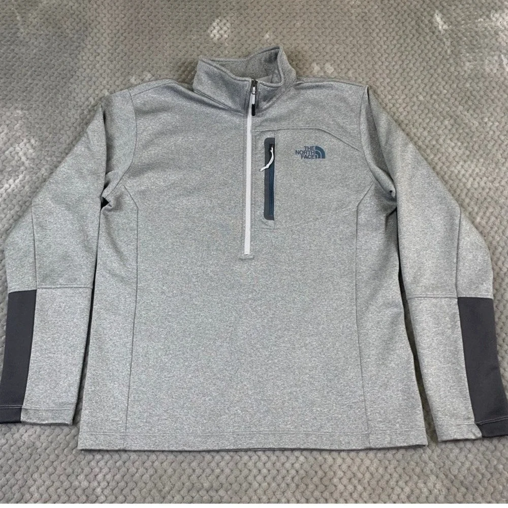 The North Face Mens Grey Quarter Zip Pullover Fleece Jacket CY787 Size Medium